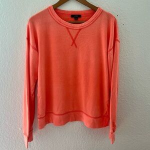 J. Crew Cotton Boyfriend Sweatshirt Peach Coral Size Small